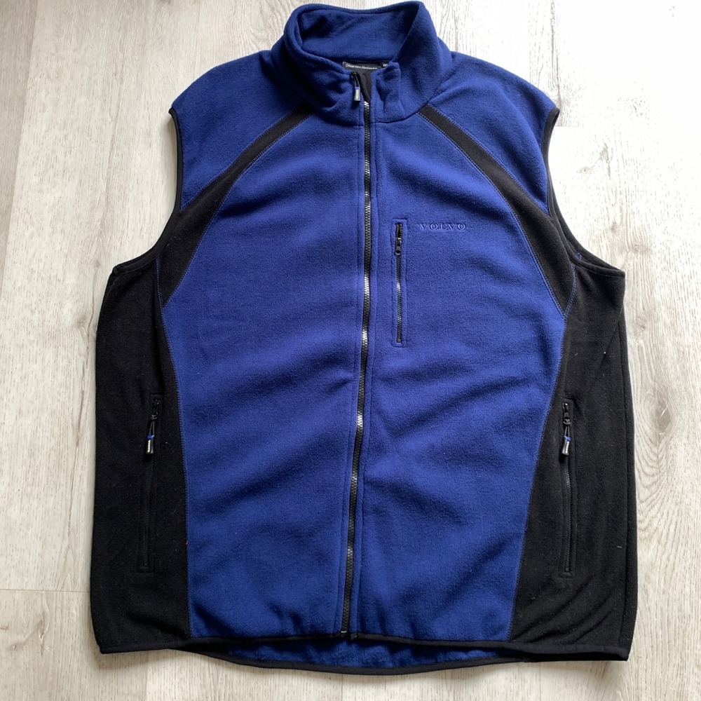 Volvo Mens‎ XXXL Soft Vest zipper Blue black fleece